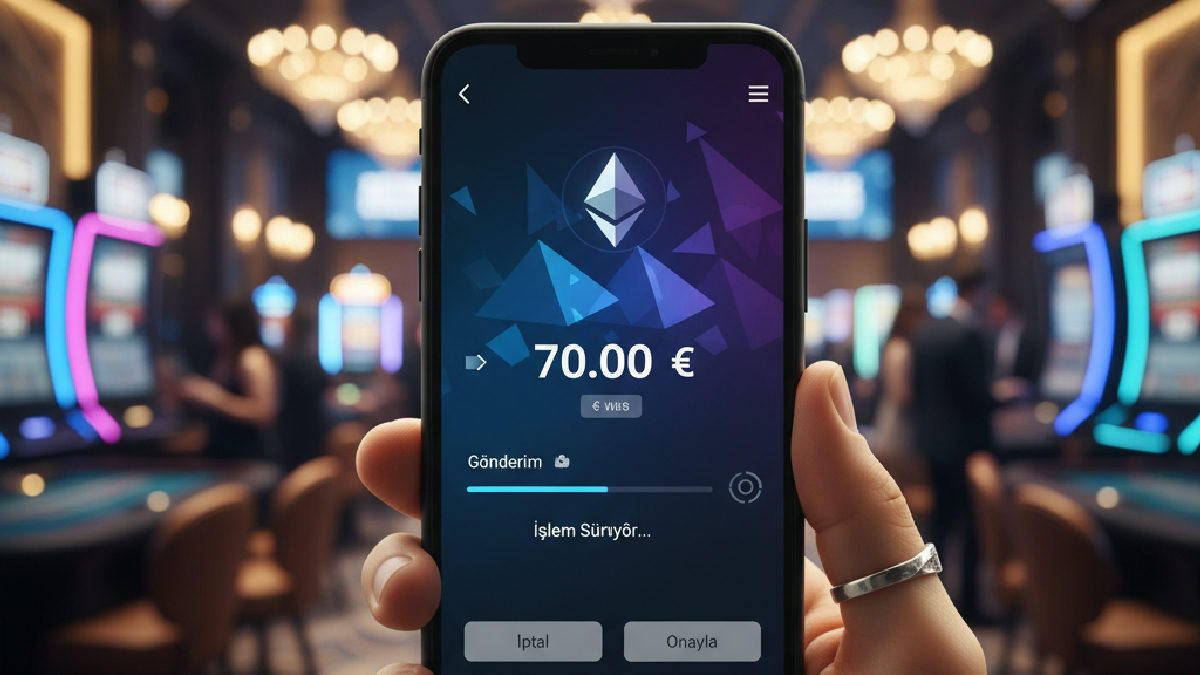 Akıllı telefondan Jetbet hesabına Ethereum transferi yapılan bir ekran görüntüsü.